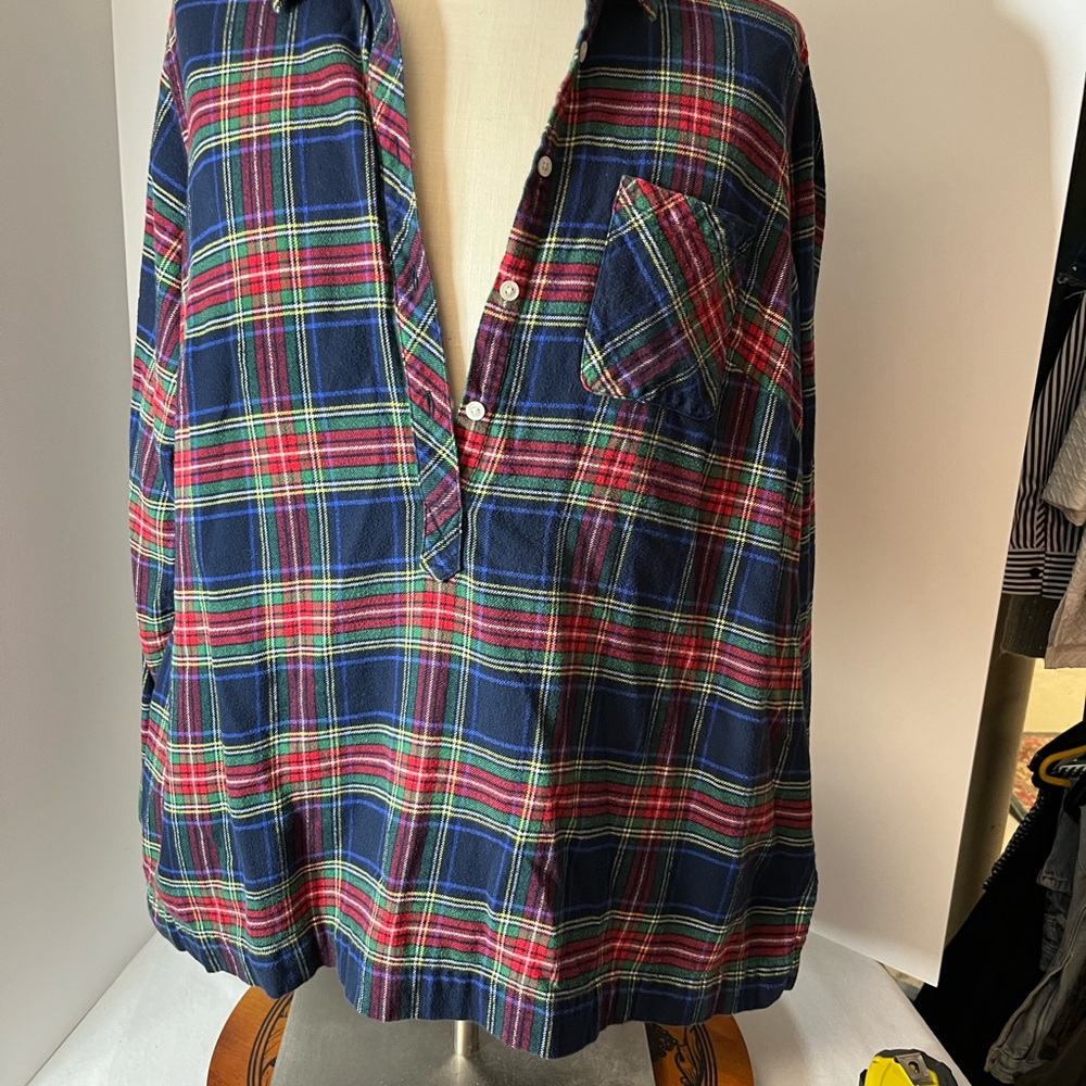 Blue and Red Plaid Women’s Cotton Shirt